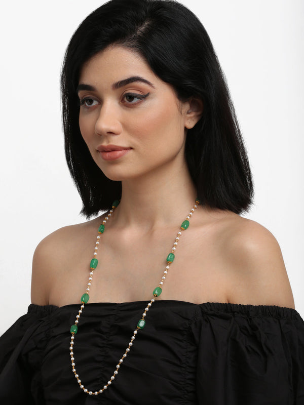 Stone And Gold Plated Mask Chain - Ruby Raang - Distacart