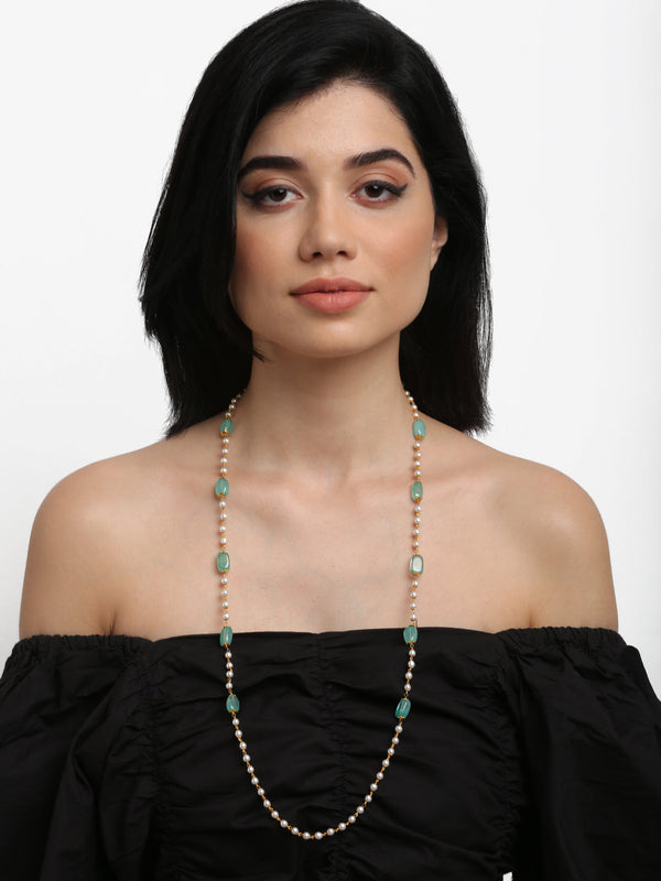 Stone And Gold Plated Mask Chain - Ruby Raang - Distacart