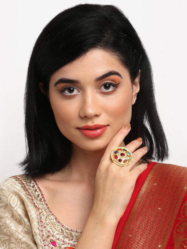 Kundan Ring - Ruby Raang - Distacart