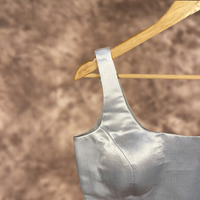 Thumbnail for Shades of Stars Silver Coloured Brocket Ready to Wear Blouse - kapda Tailor - Distacart