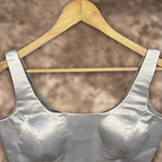 Thumbnail for Shades of Stars Silver Coloured Brocket Ready to Wear Blouse - kapda Tailor - Distacart