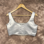 Thumbnail for Shades of Stars Silver Coloured Brocket Ready to Wear Blouse - kapda Tailor - Distacart