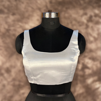 Thumbnail for Shades of Stars Silver Coloured Brocket Ready to Wear Blouse - kapda Tailor - Distacart