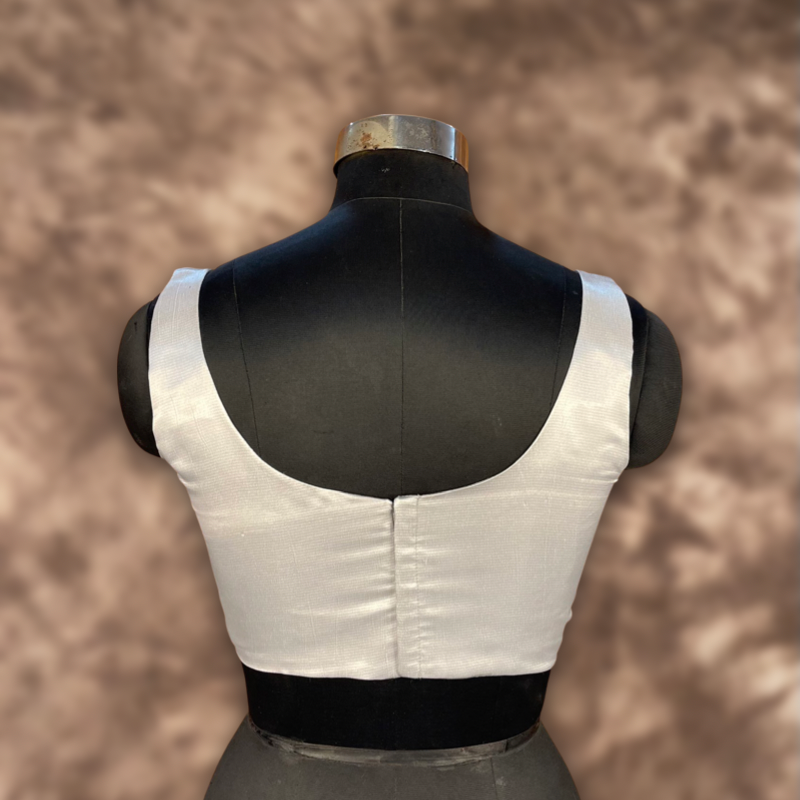 Shades of Stars Silver Coloured Brocket Ready to Wear Blouse - kapda Tailor - Distacart