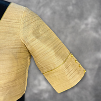 Thumbnail for Gleaming Glow Gold Coloured Silk Ready to Wear Blouse - kapda Tailor - Distacart