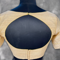Thumbnail for Gleaming Glow Gold Coloured Silk Ready to Wear Blouse - kapda Tailor - Distacart