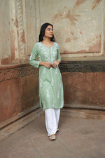 Thumbnail for Rangreza Ethnic Saundarya Rayon Kurta Pastel Green - Distacart