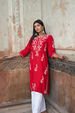 Thumbnail for Rangreza Ethnic Saundarya Rayon Kurta Red - Distacart