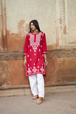 Thumbnail for Rangreza Ethnic Alifa Cotton Kurta Maroon - Distacart