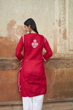 Thumbnail for Rangreza Ethnic Alifa Cotton Kurta Maroon - Distacart