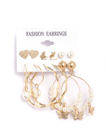 Thumbnail for Gold-Plated Alloy Set Of 6 Designer Earrings - The Pari - Distacart