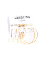 Thumbnail for Gold-Plated Alloy Set Of 6 Designer Earrings - The Pari - Distacart