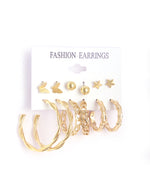 Thumbnail for Gold-Plated Alloy Set Of 6 Designer Earrings - The Pari - Distacart