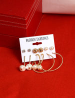 Thumbnail for Gold-Plated Alloy Set Of 6 Designer Earrings - The Pari - Distacart