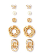 Thumbnail for Gold-Plated Alloy Set Of 6 Designer Earrings - The Pari - Distacart