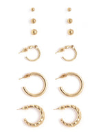 Thumbnail for Gold-Plated Alloy Set Of 6 Designer Earrings - The Pari - Distacart