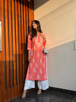 Thumbnail for Rangreza Ethnic Liya Chikankari Rayon Kurta Peach - Distacart