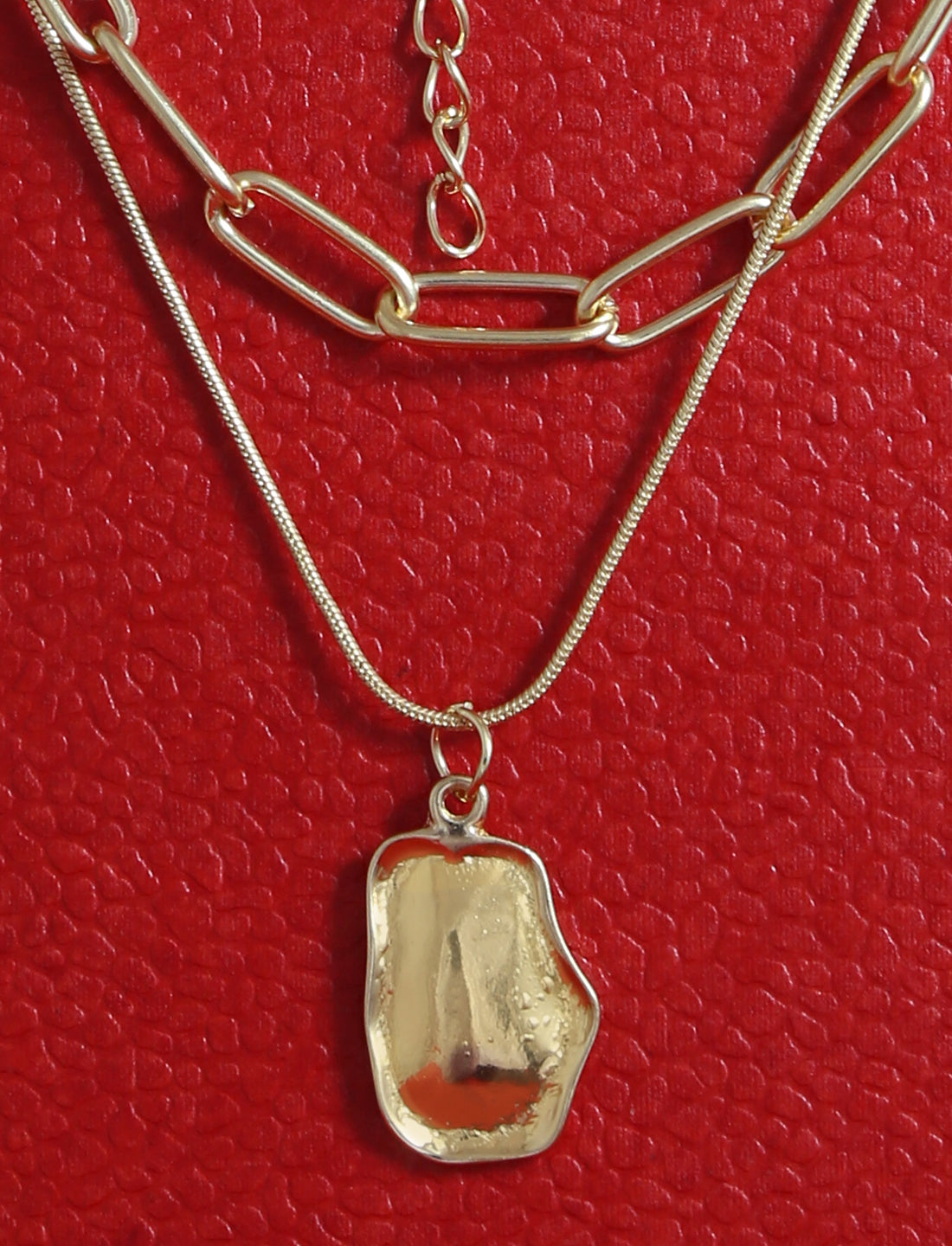 Gold-Plated Alloy Layered Designer Short Necklace - The Pari - Distacart