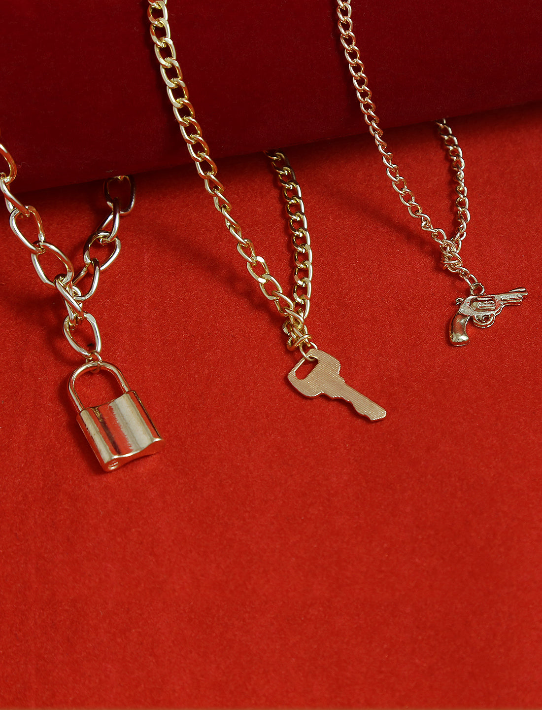 Gold-Plated Alloy Gold Charm Bracelet Set - The Pari - Distacart