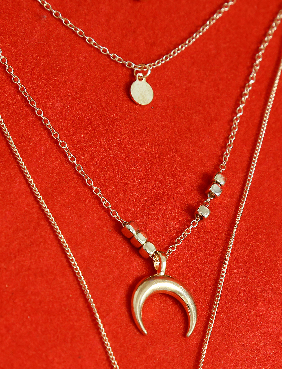 Gold-Plated Alloy Layered Designer Short Necklace - The Pari - Distacart