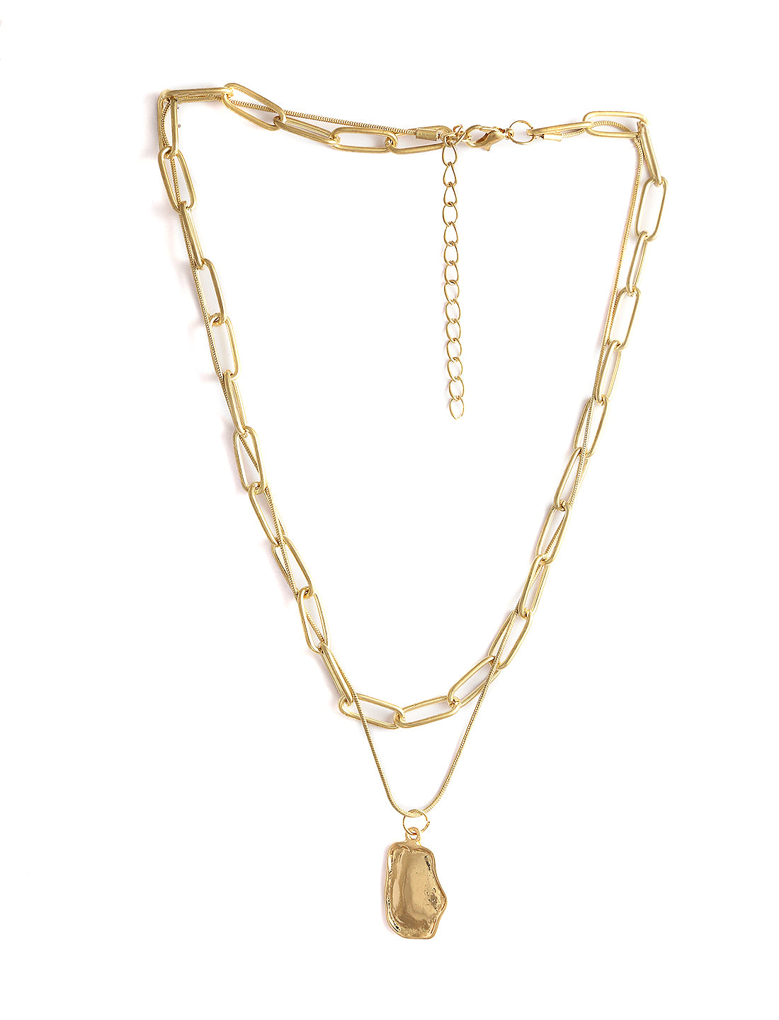 Gold-Plated Alloy Layered Designer Short Necklace - The Pari - Distacart