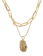 Thumbnail for Gold-Plated Alloy Layered Designer Short Necklace - The Pari - Distacart