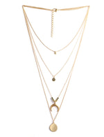 Thumbnail for Gold-Plated Alloy Layered Designer Short Necklace - The Pari - Distacart