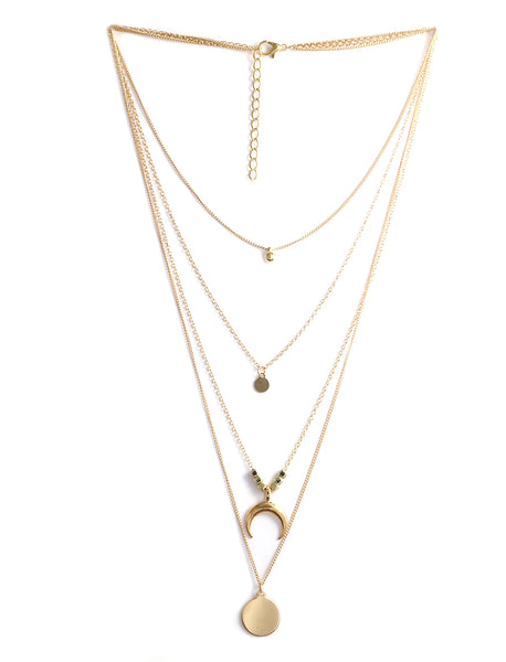 Gold-Plated Alloy Layered Designer Short Necklace - The Pari - Distacart
