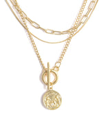 Thumbnail for Gold-Plated Alloy Layered Designer Short Necklace - The Pari - Distacart