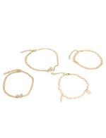 Thumbnail for Gold-Plated Alloy Designer Charm Bracelet Set - The Pari - Distacart