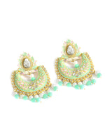 Thumbnail for Gold-Plated Alloy Blue Golden Hoop Jhumki Earrings - The Pari - Distacart