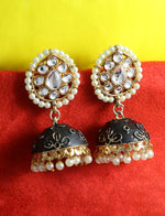Thumbnail for Silver-Plated Alloy Oxidised Designer Earrings - The Pari - Distacart