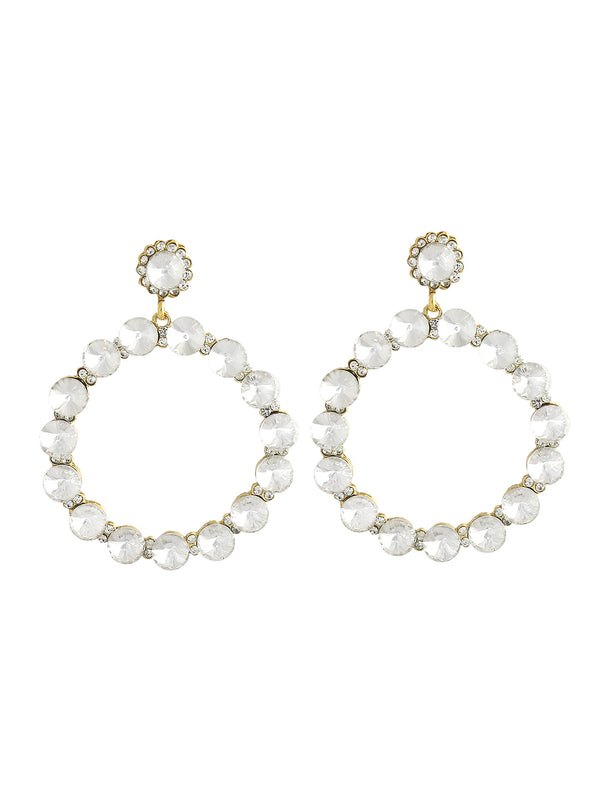 Gold-Plated Alloy Diva Look Stylish Contemporary Earrings - The Pari - Distacart