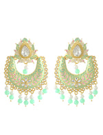Thumbnail for Gold-Plated Alloy Blue Golden Hoop Jhumki Earrings - The Pari - Distacart