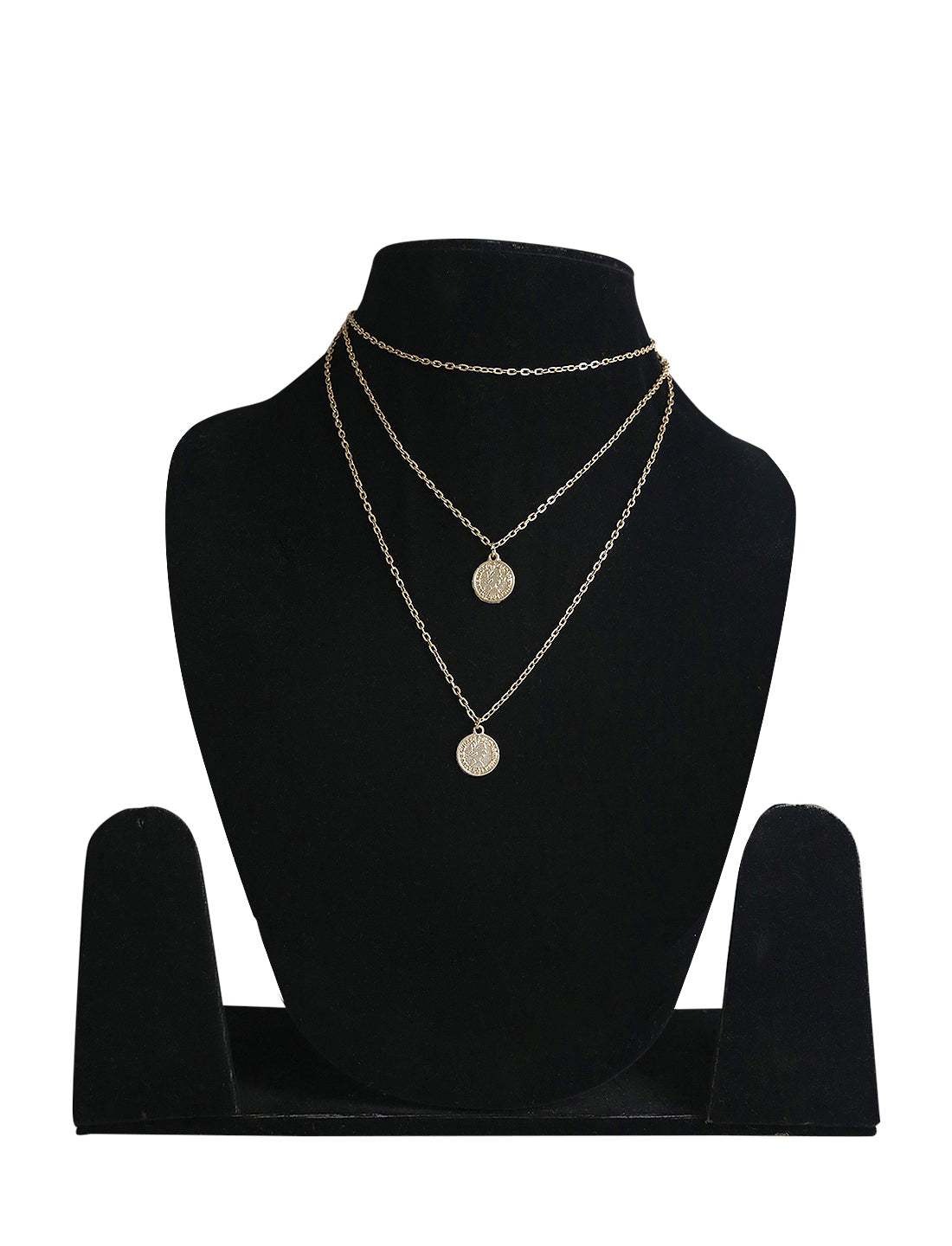 Gold-Plated Alloy Queen Coin Double Layer Necklace - The Pari - Distacart