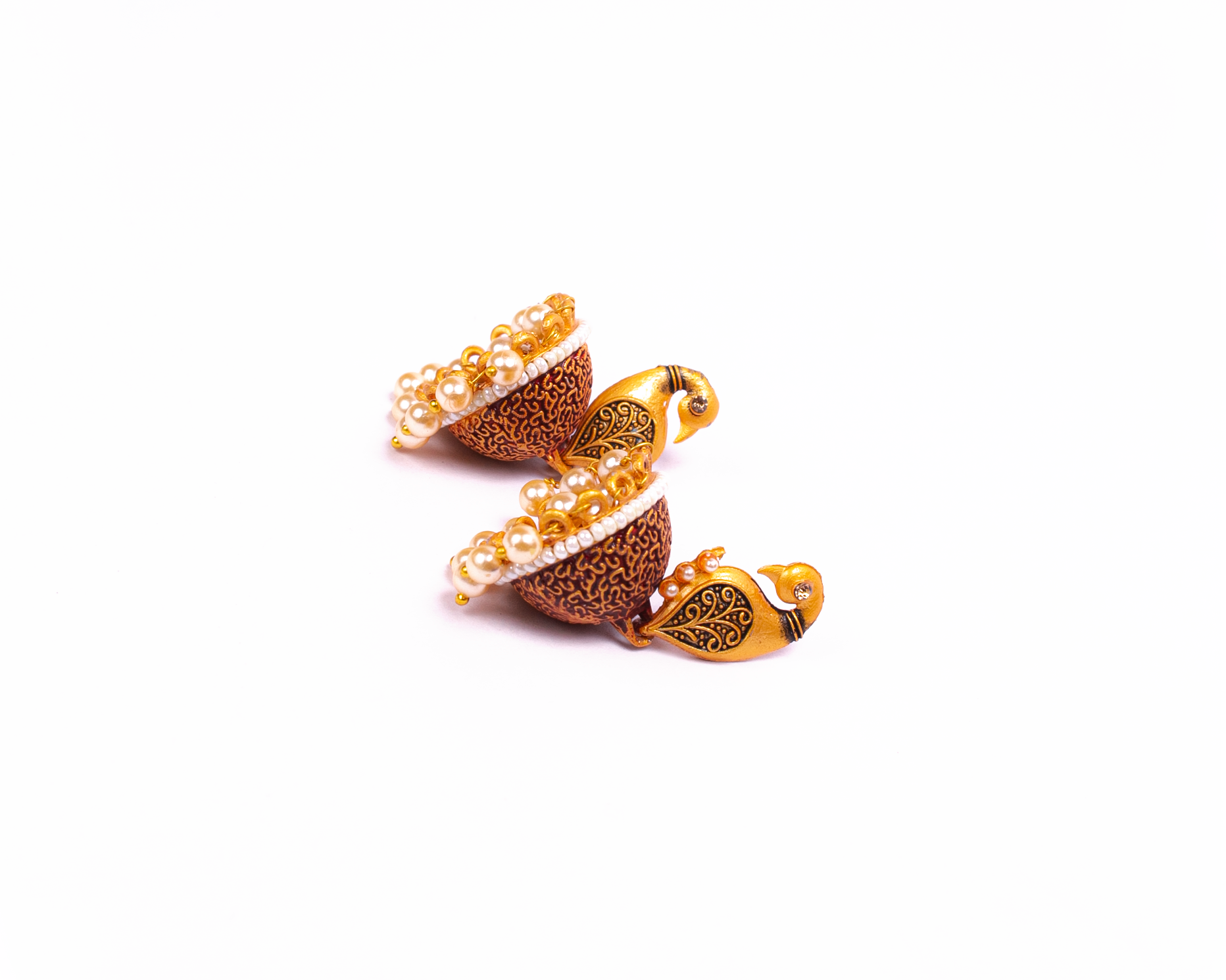 Gold-Plated Alloy Peacock Shape Jhumki Earrings - The Pari - Distacart