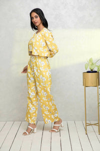 Thumbnail for Myshka Women Yellow Printed Pastels Co-Ords - Distacart