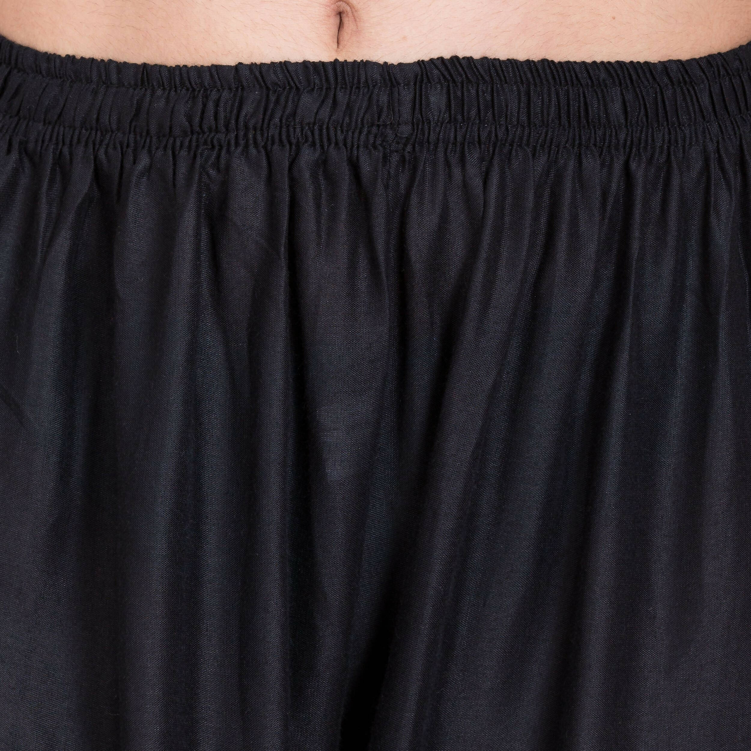 PAVONINE Black Color Golden Printed Rayon Fabric Sharara For Girls & Women - Distacart