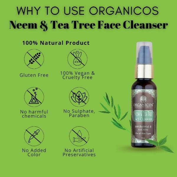 Organicos Neem & Tea Tree Face Cleanser - Distacart