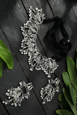 Thumbnail for Mominos Fashion Johar Kamal Oxidised Silver-Plated Ganesha Design Necklace Choker Set - Distacart