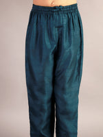 Thumbnail for Lil Drama Boys Kurta Pyjama With Jacket Set - Teal Blue - Distacart