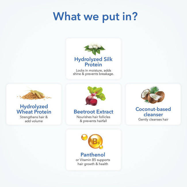 Ingredients for The Moms Co Natural Protein Shampoo