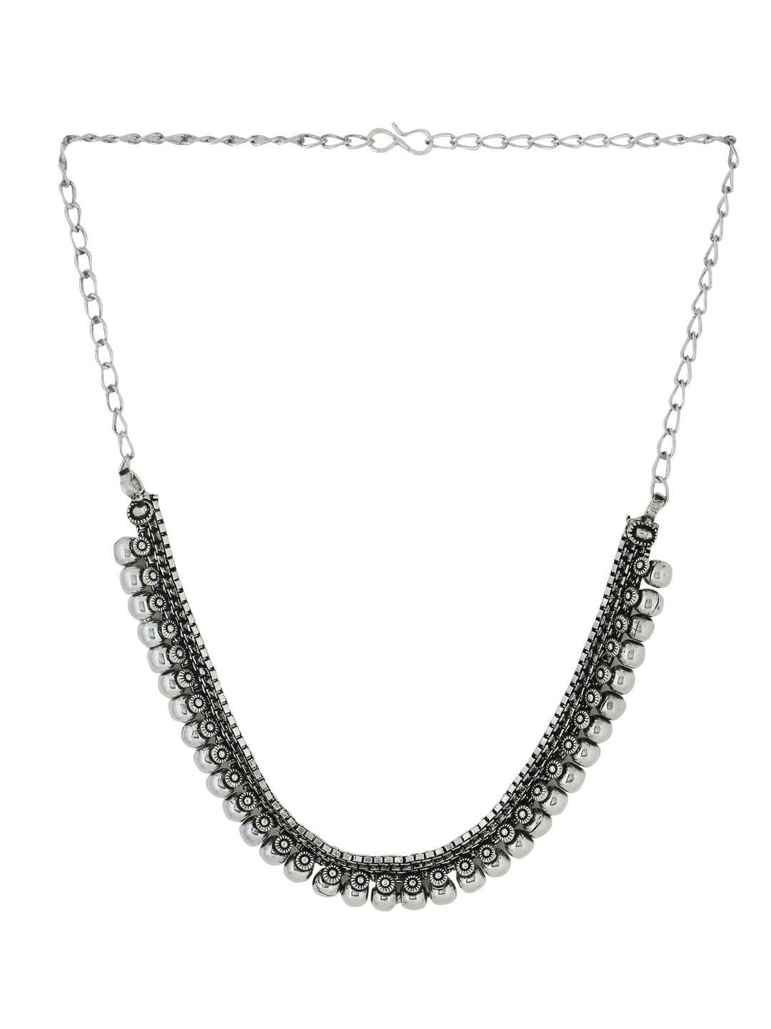 NVR Women Silver-Plated Oxidised Necklace - Distacart