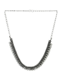 Thumbnail for NVR Women Silver-Plated Oxidised Necklace - Distacart