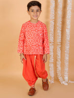 Thumbnail for Lil Drama Boys Kurta Dhoti Set - Orange - Distacart