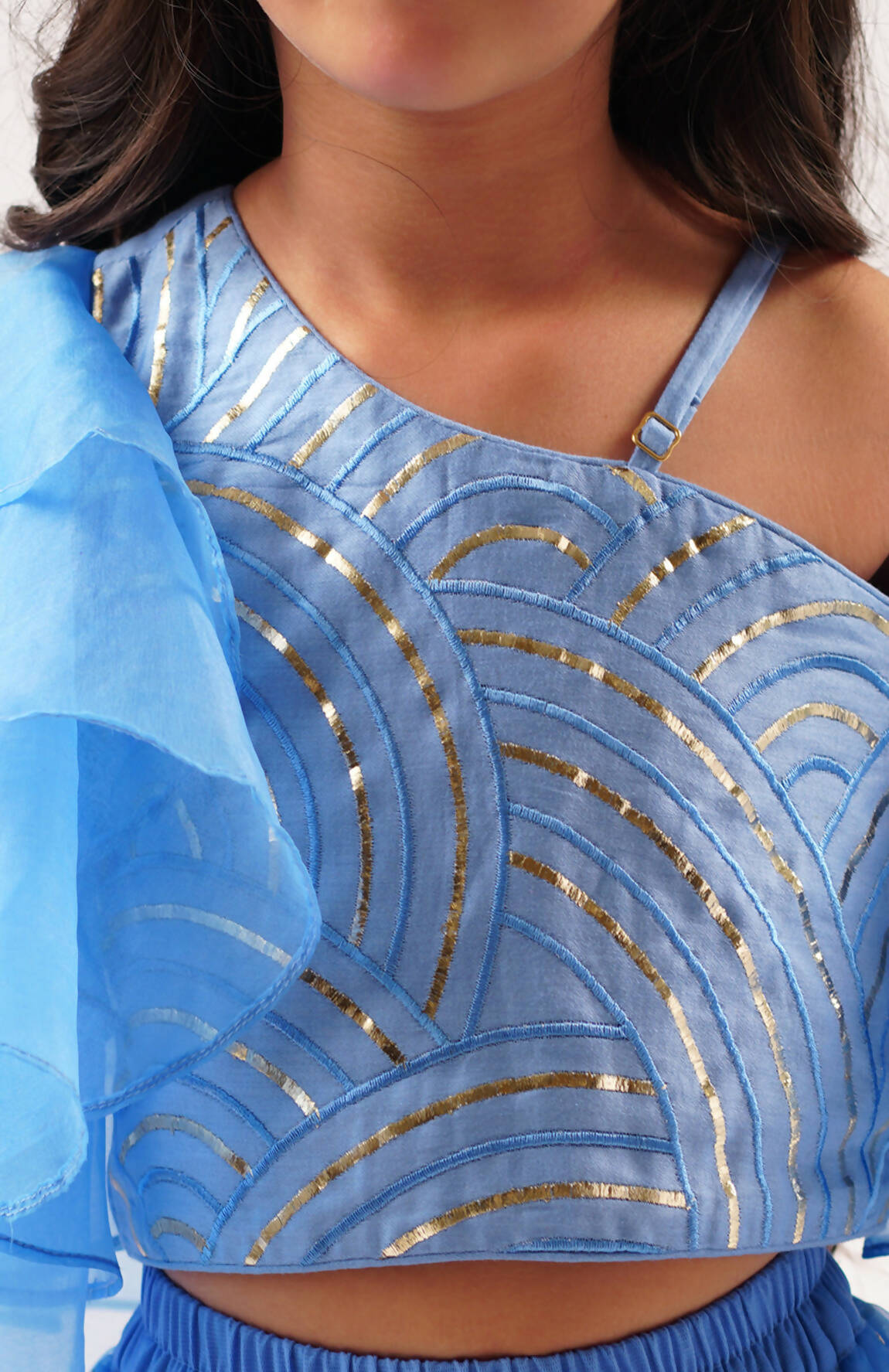 Lil Drama Bollywood Tadka Blue Ghagra Choli Set For Girls - Distacart