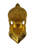 Thumbnail for Spillbox Gold-Toned Brass Cross Diya Pooja Essential - Distacart