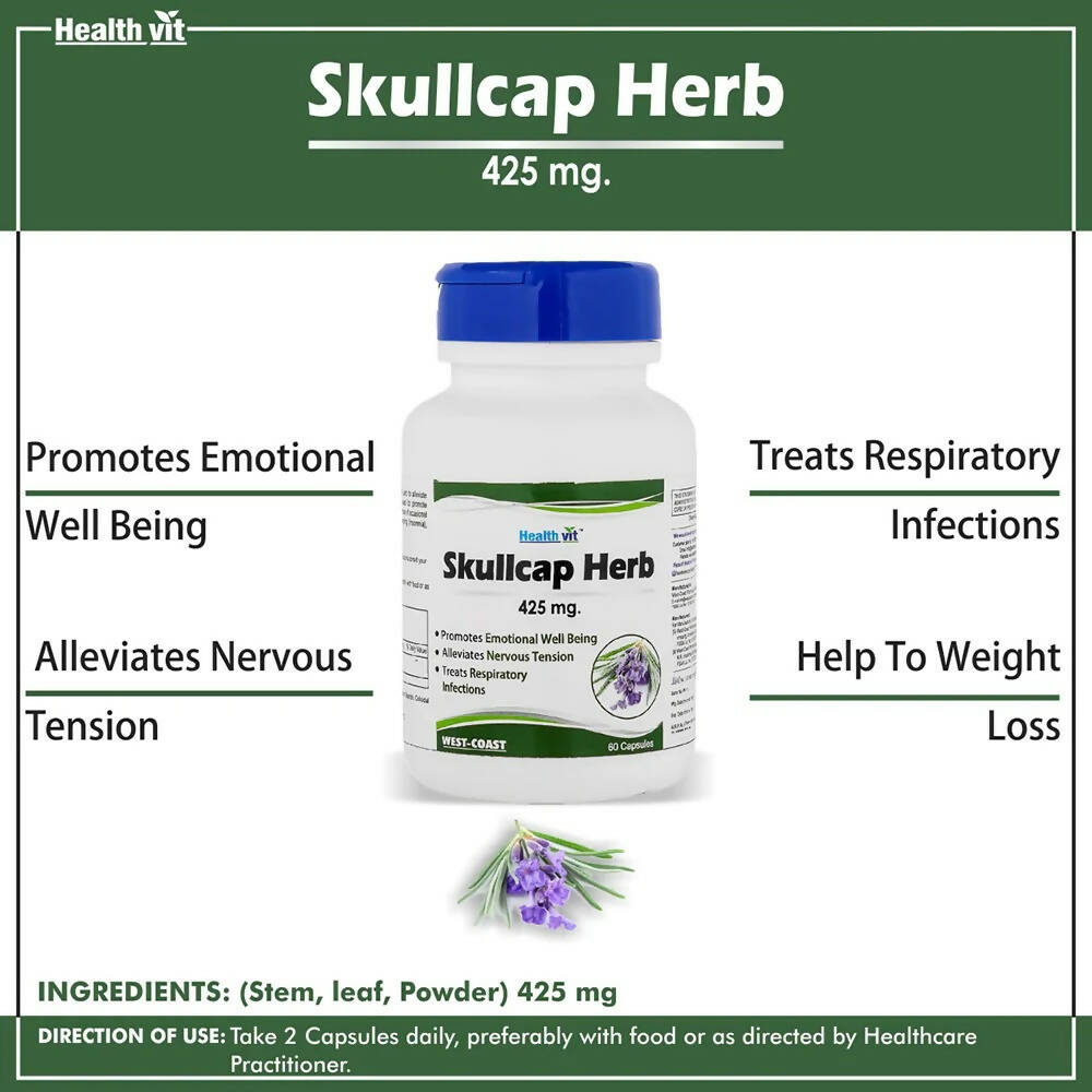 Healthvit Skullcap Herbs Capsules - Distacart
