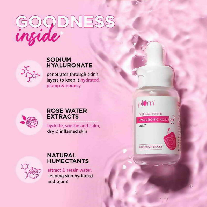 Plum Bulgarian Rose & 2% Hyaluronic Acid Serum - Distacart