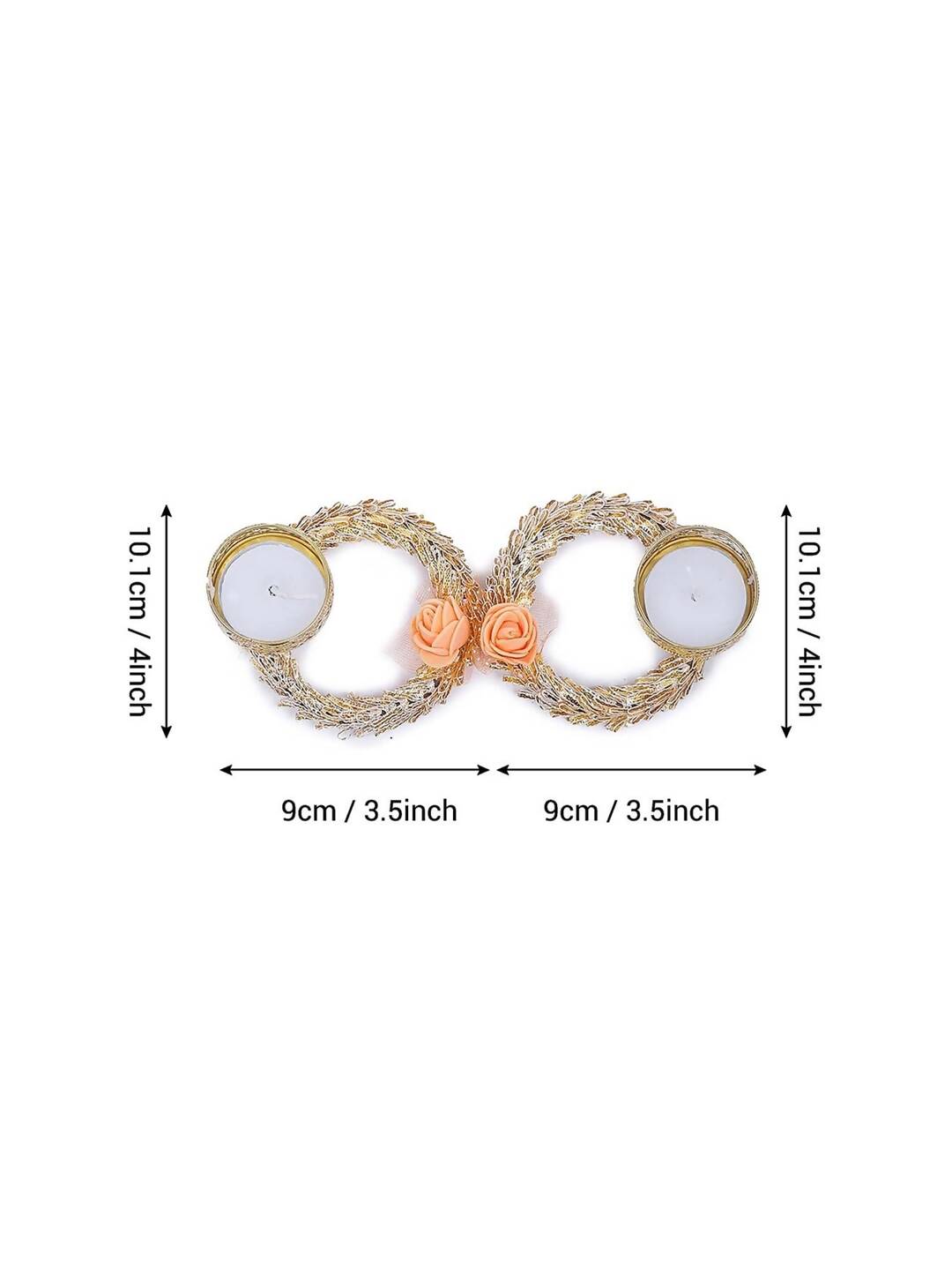 Tied Ribbons Set Of 6 Multicoloured Decoartive Artificial Flower Tealight Candle Holder - Distacart